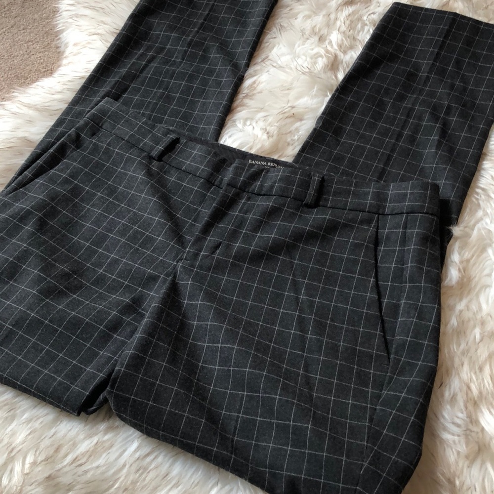Banana Republic Grey Plaid Ryan Fit